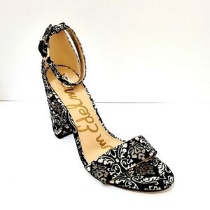 NWOT Sam Edelman Open Toe Yaro Jacquard Tapestry Block High Heels Sandals 10